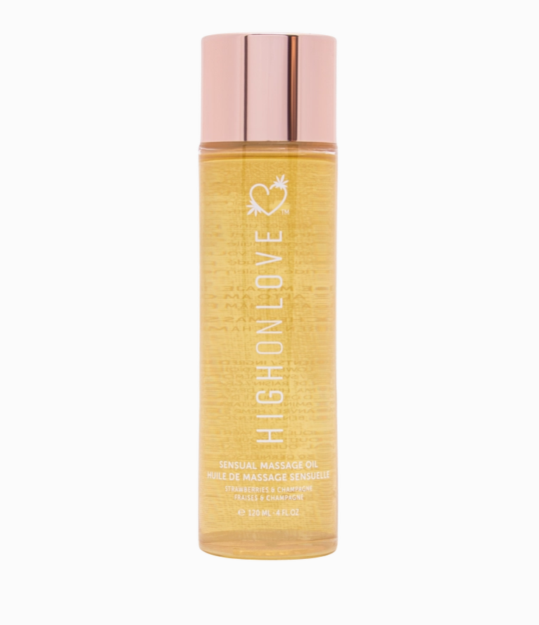 Sensual Massage Oil - Strawberries & Champagne, 4 oz