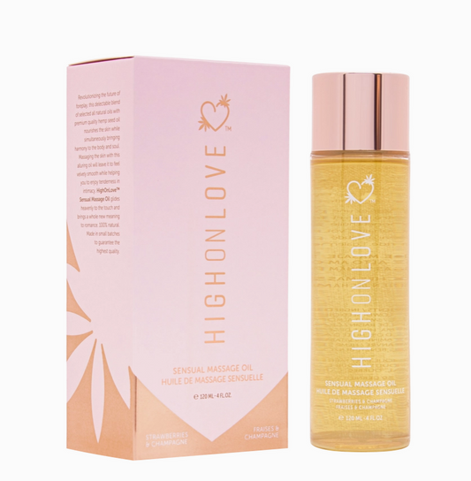 Sensual Massage Oil - Strawberries & Champagne, 4 oz