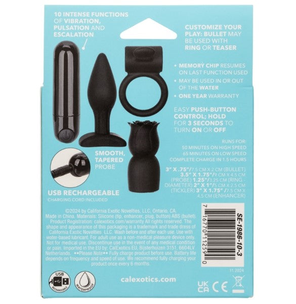 CalExotics Pleasure Kits Allure Collection, 10-Function Waterproof Rechargeable