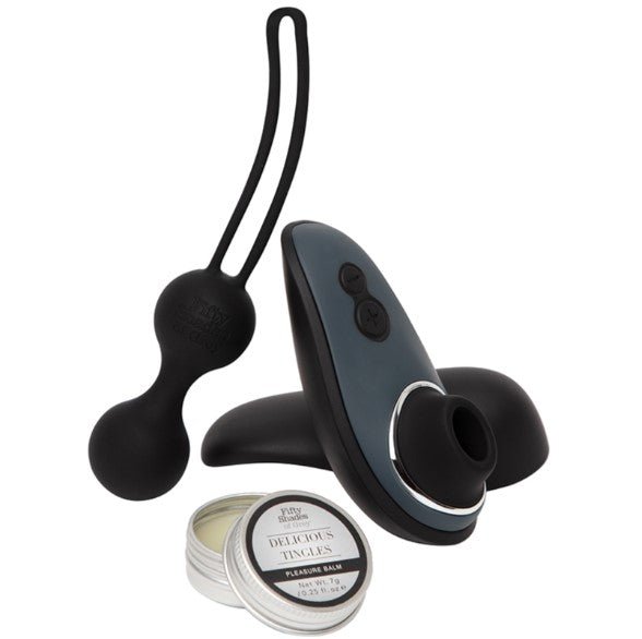 Fifty Shades of Grey X Womanizer Desire Blooms Kit-Black