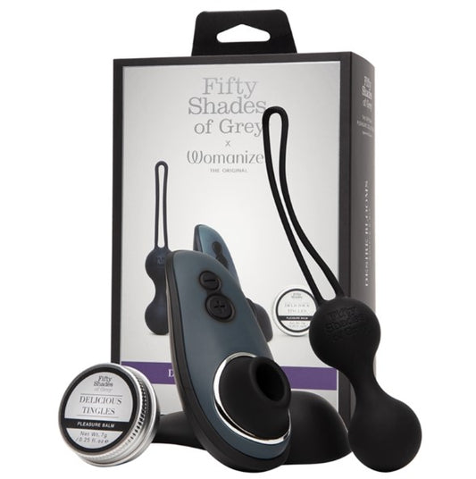 Fifty Shades of Grey X Womanizer Desire Blooms Kit-Black